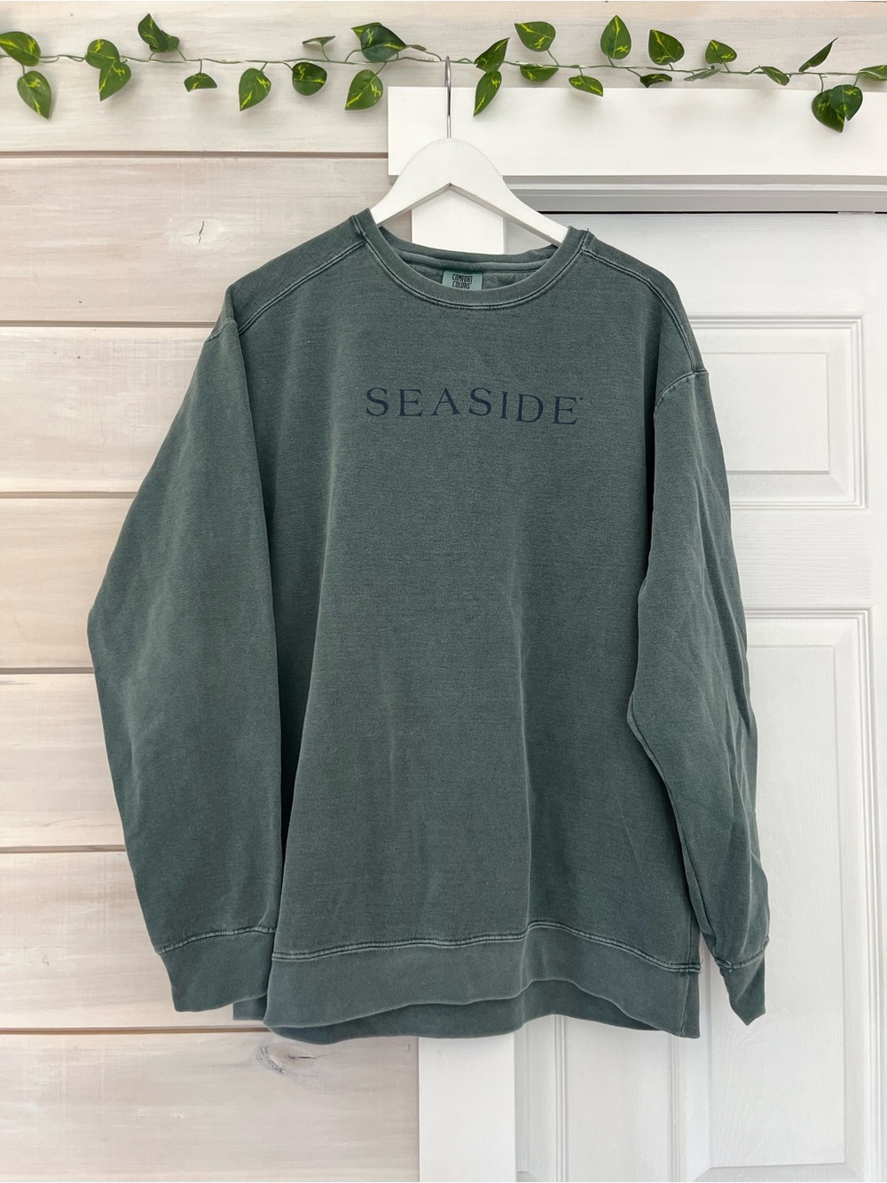 Seaside Florida green cotton men’s sweatshirt Large EUC